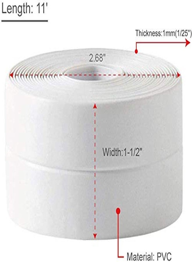 MEZON Caulk Tape Self Adhesive Sealing Caulk Strip Waterproof Repair Strip for Bathtub Kitchen Sink Basin Edge Shower Toilet and Wall Mildew Sealing Tape(1.5Inch Width x 10.5Feet Length) - Image 2